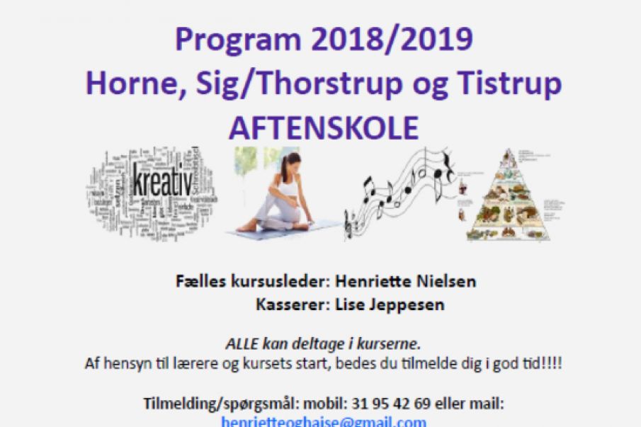 FTF aftenskoleprogram 2018/2019