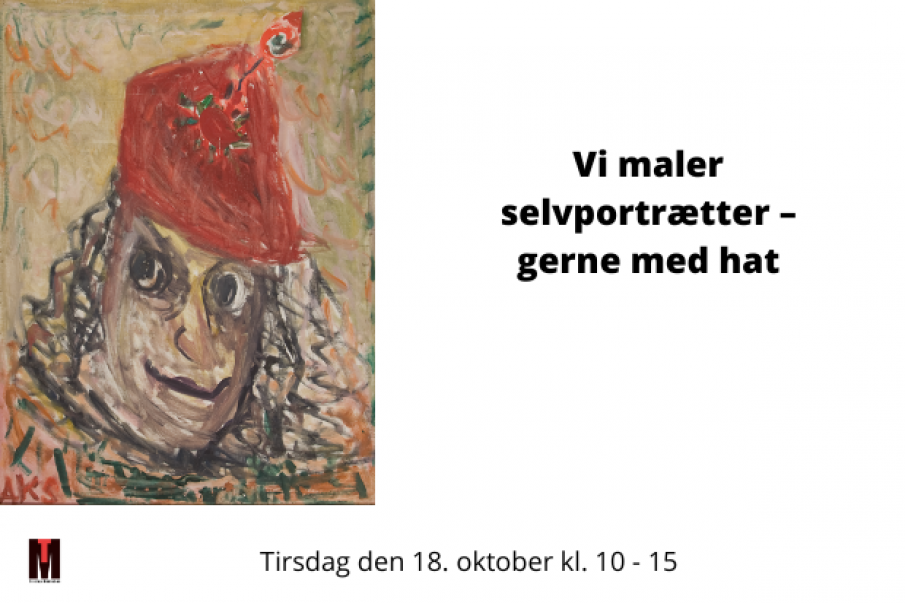 Vi maler selvportrætter – gerne med hat